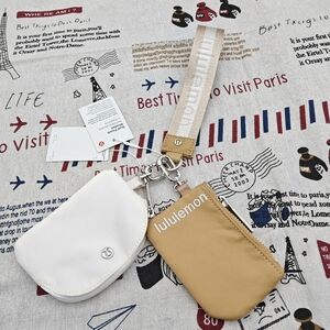 Lululemon Coffee and White Wristlet